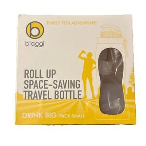 Biaggi Roll-Up Space Saving Water Bottle 17 Oz For Travel, Gym, Hiking, Sports
